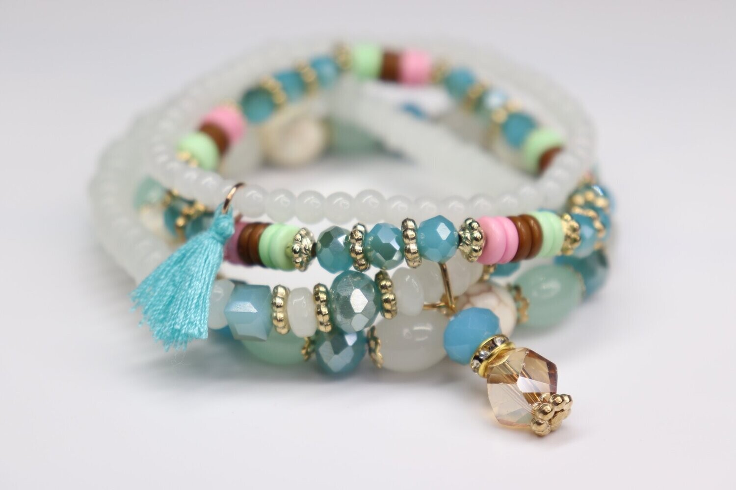 Elegant 4-Piece Stackable Bracelet Set- Black