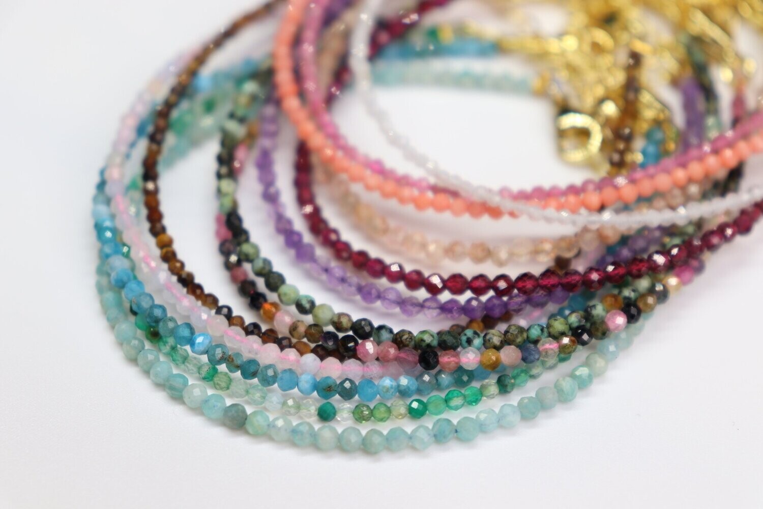 Dainty Natural gemstone layered bracelet