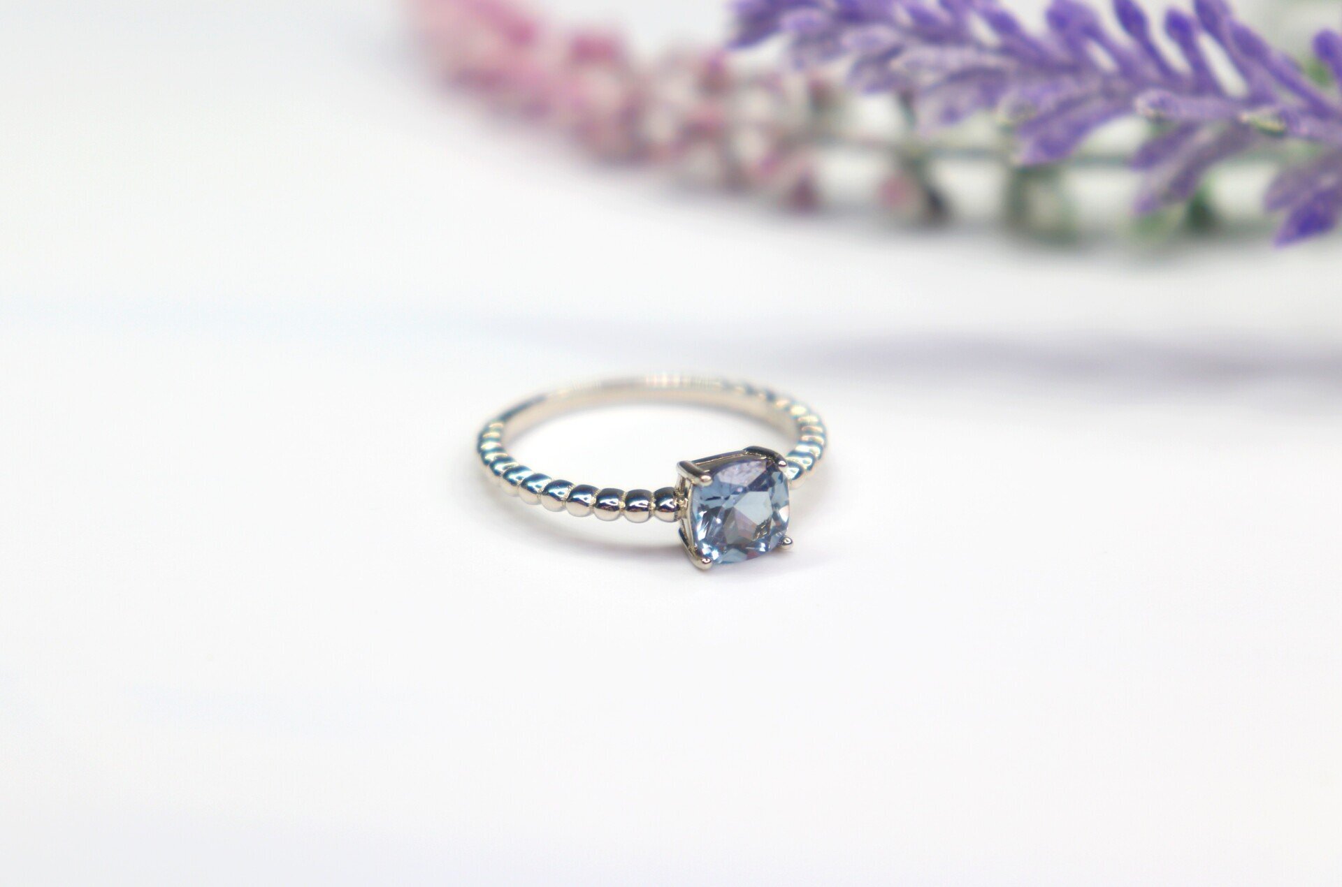 Cushion Cut Alexandrite Ring