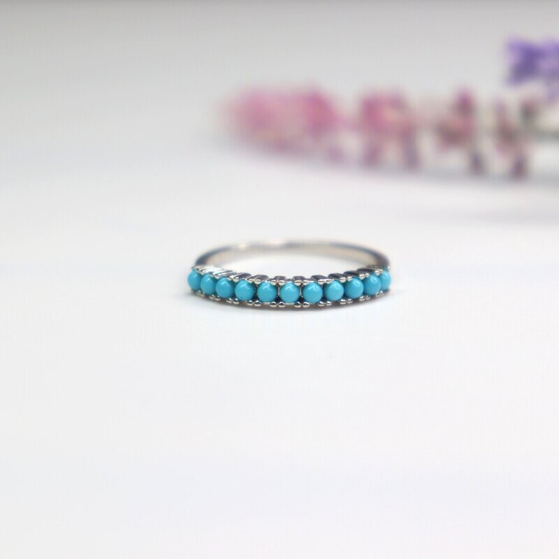 Half Eternity Turquoise Ring