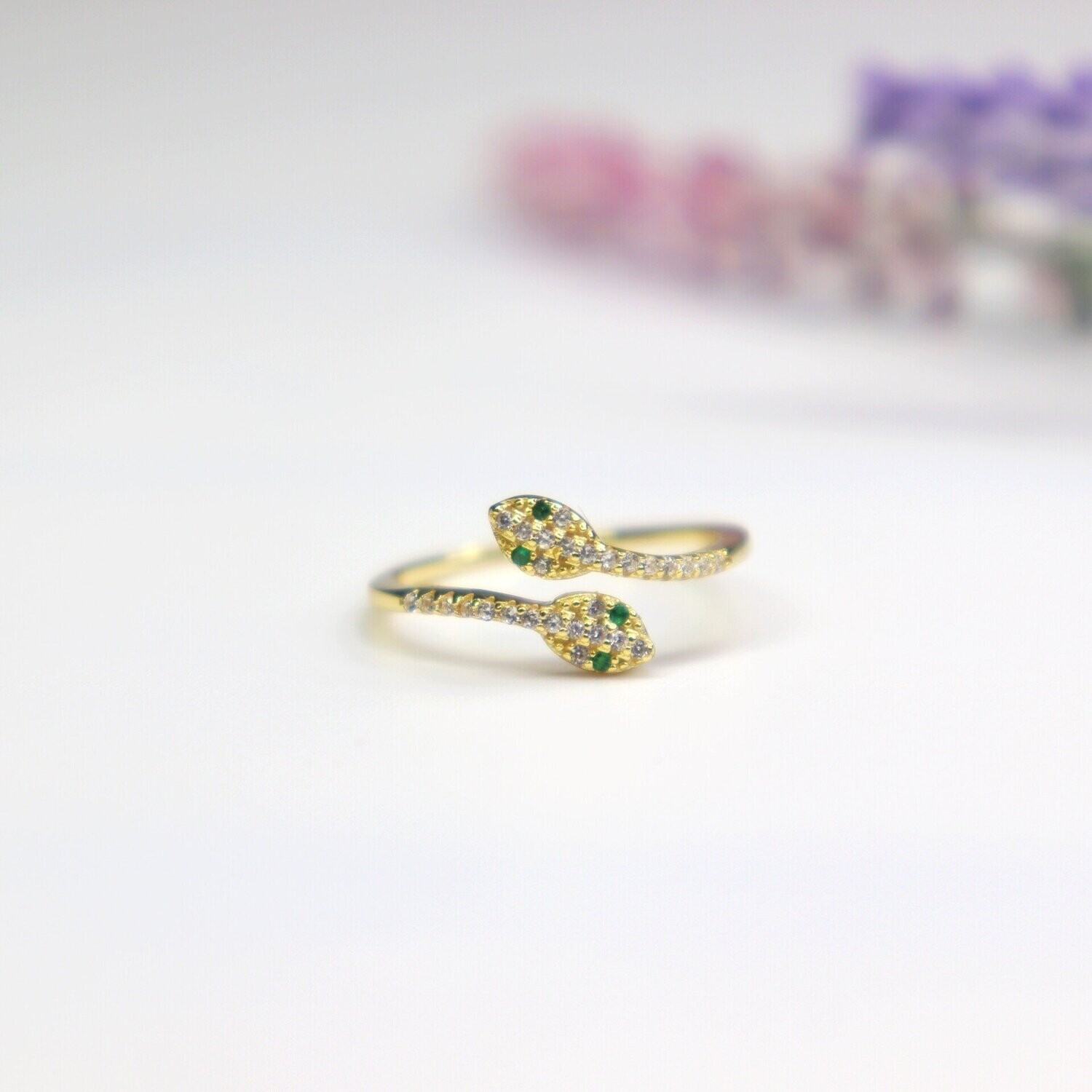 Double Snake Head Ring