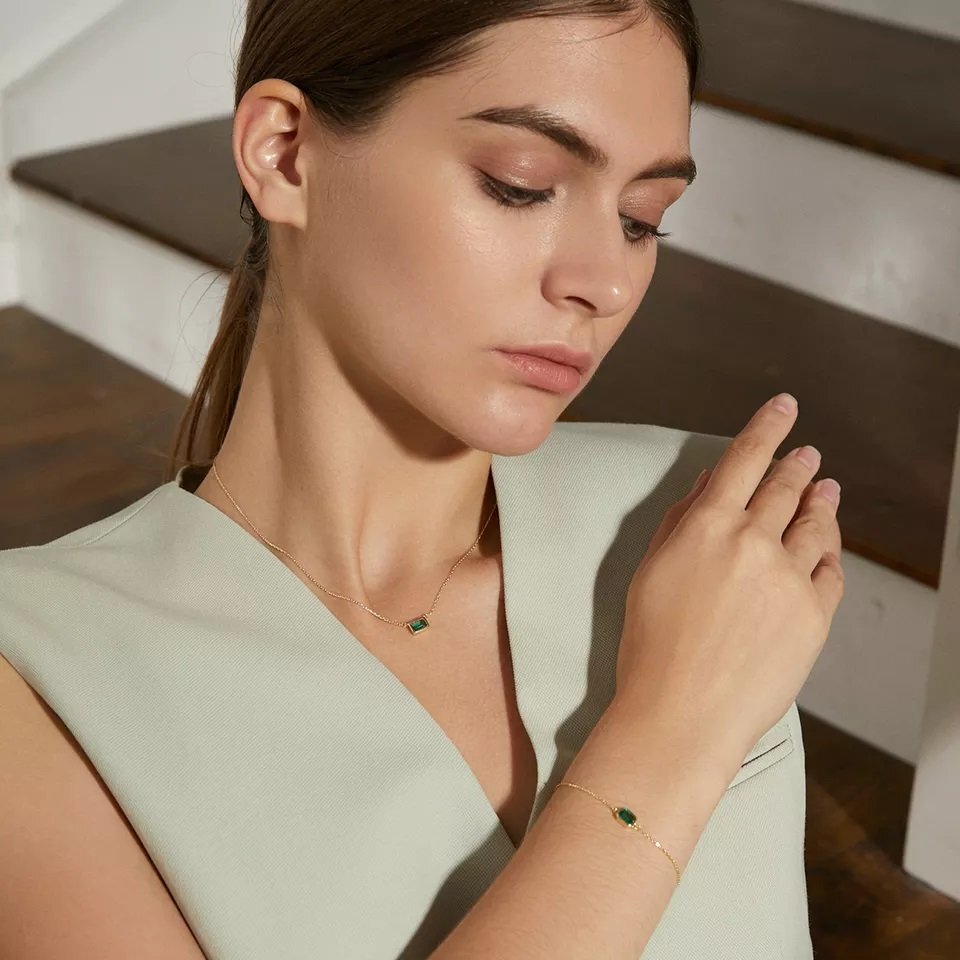 Solitaire Emerald Cut Necklace