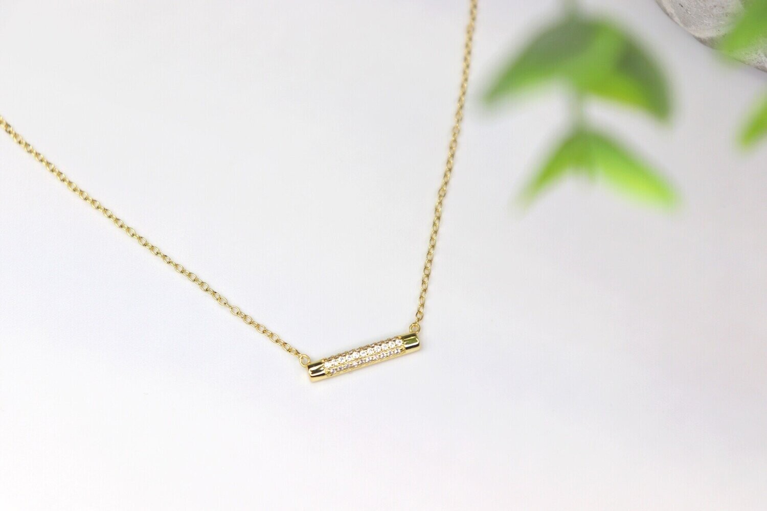 Bella Cubic Zirconia Bar Necklace