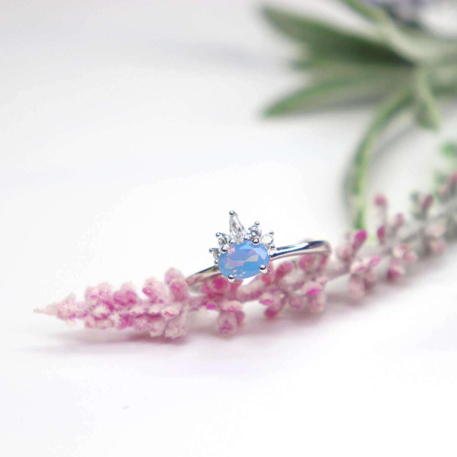 Peacock Rays Nano Crystal Ring