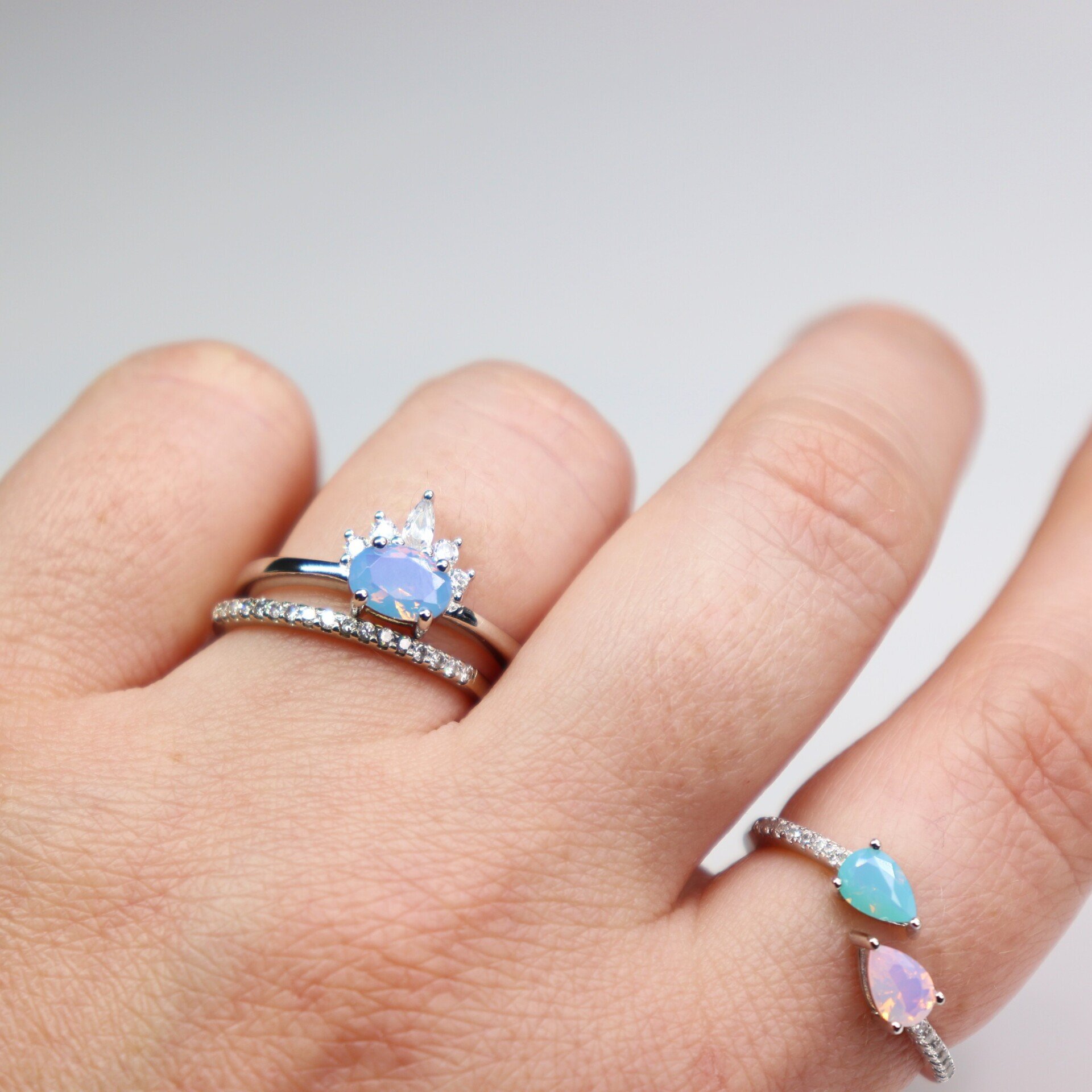 Peacock Rays Nano Crystal Ring