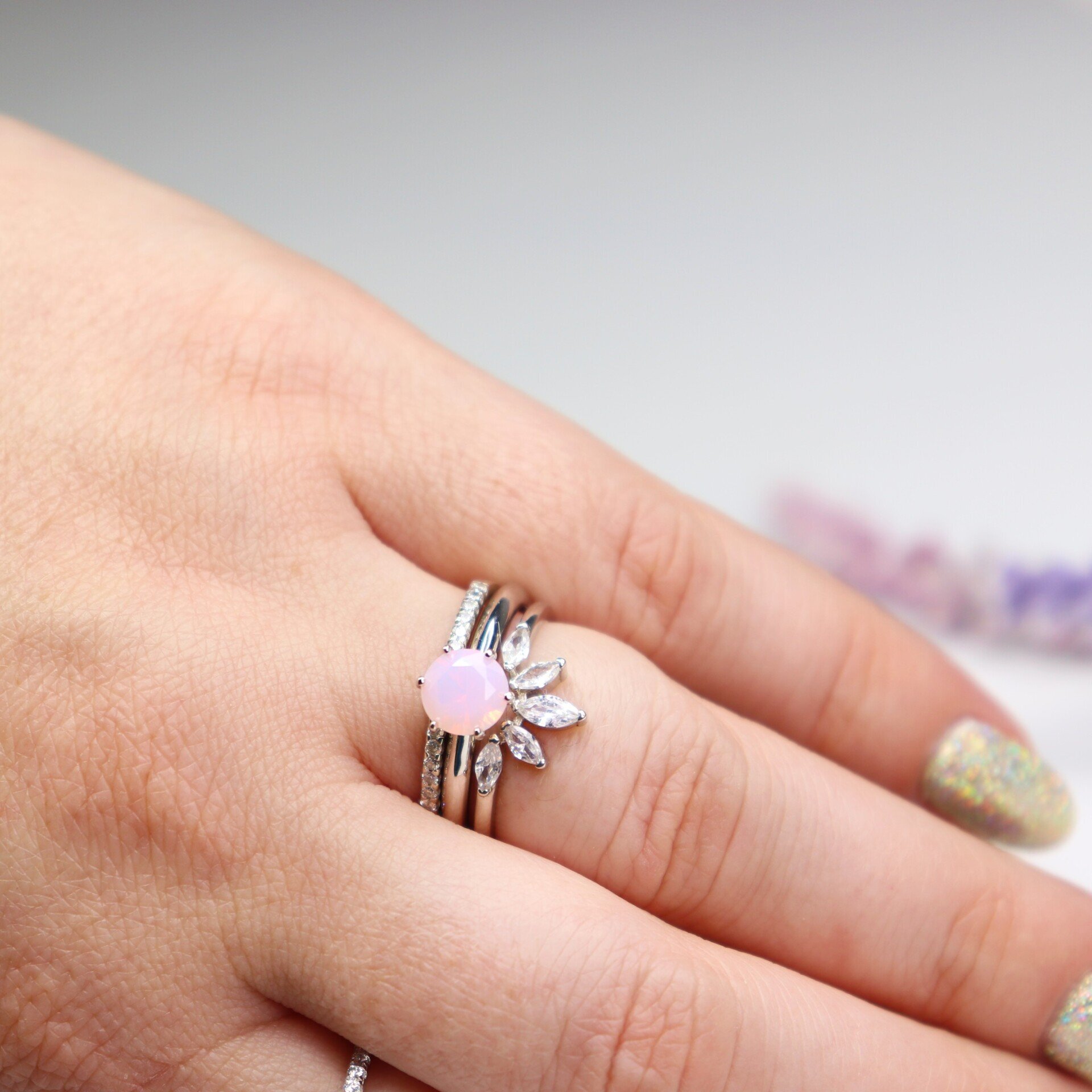 Pink Sakura Nano Crystal Ring