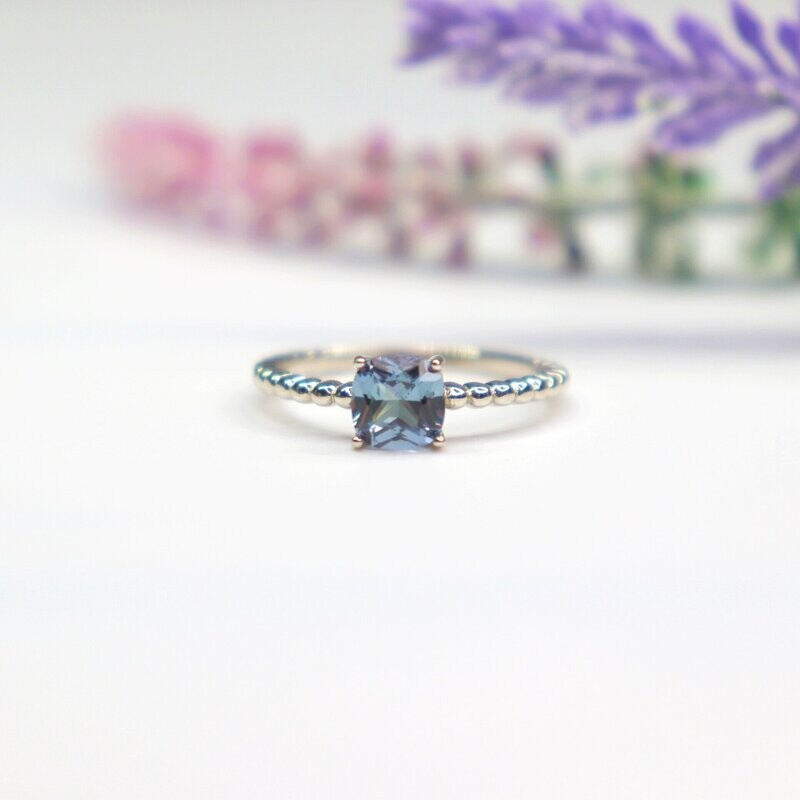 Cushion Cut Alexandrite Ring