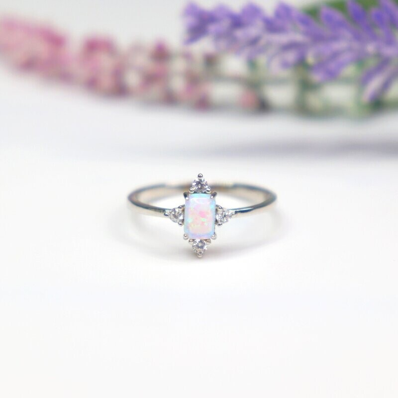 Magnolia White Opal Ring