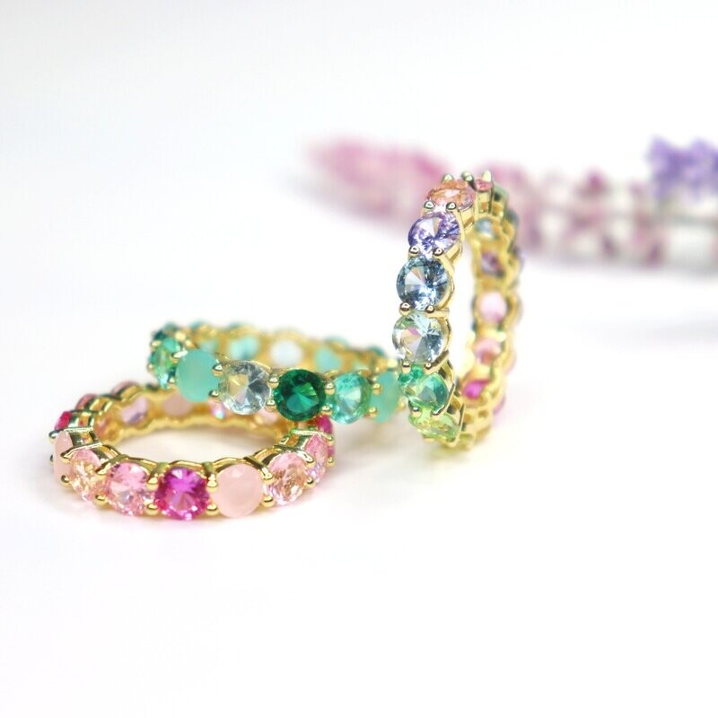 Colorful Cubic Zirconia Ring
