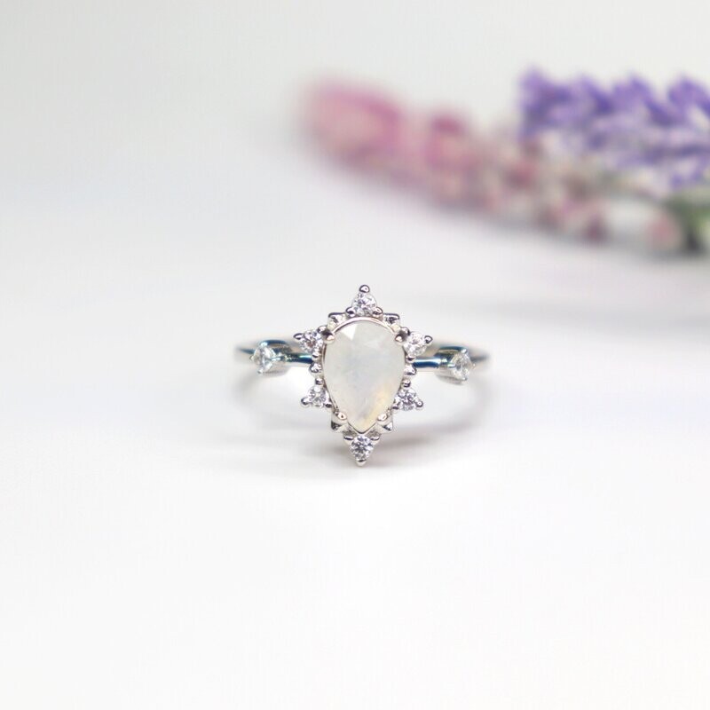 Daydream Authentic Moonstone Silver Ring