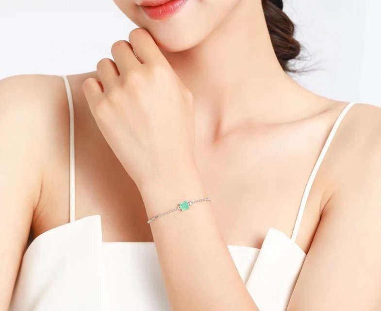 Ice Paraiba Tourmaline Silver Bracelet