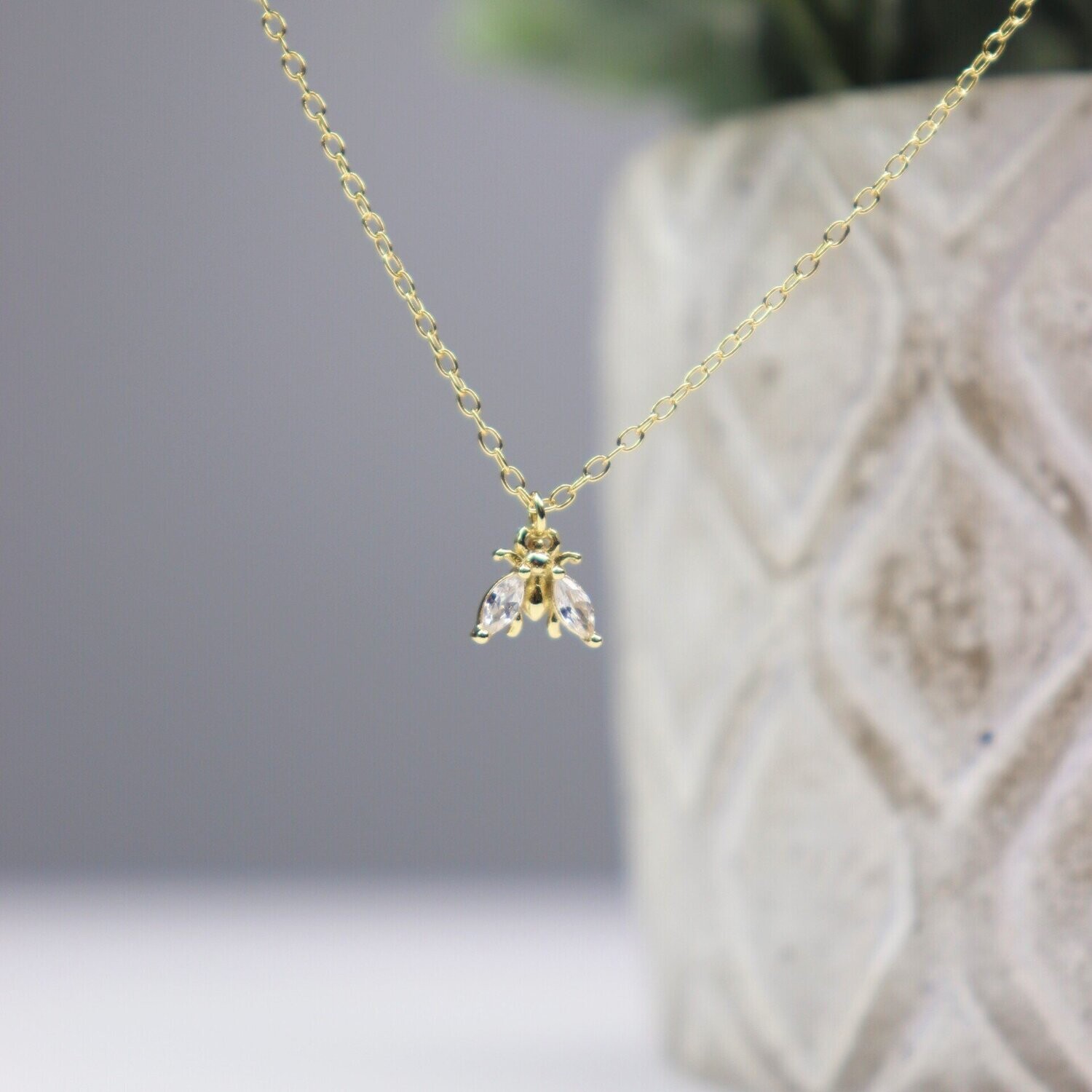 Sparkle Bee Gold Necklace