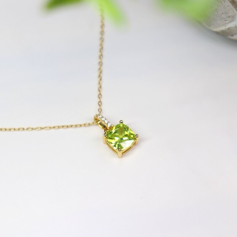 Cushion Crystal Drop Necklace