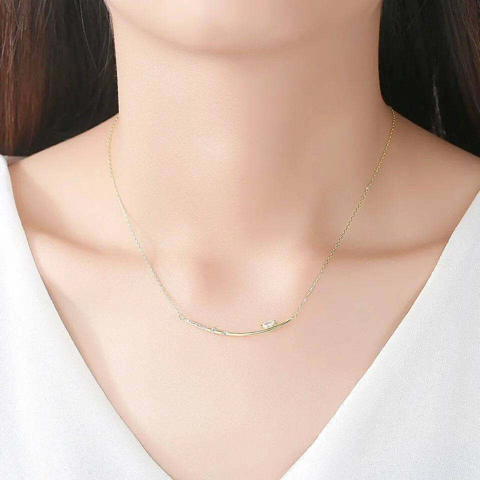 Micro Crystal Bar Necklace