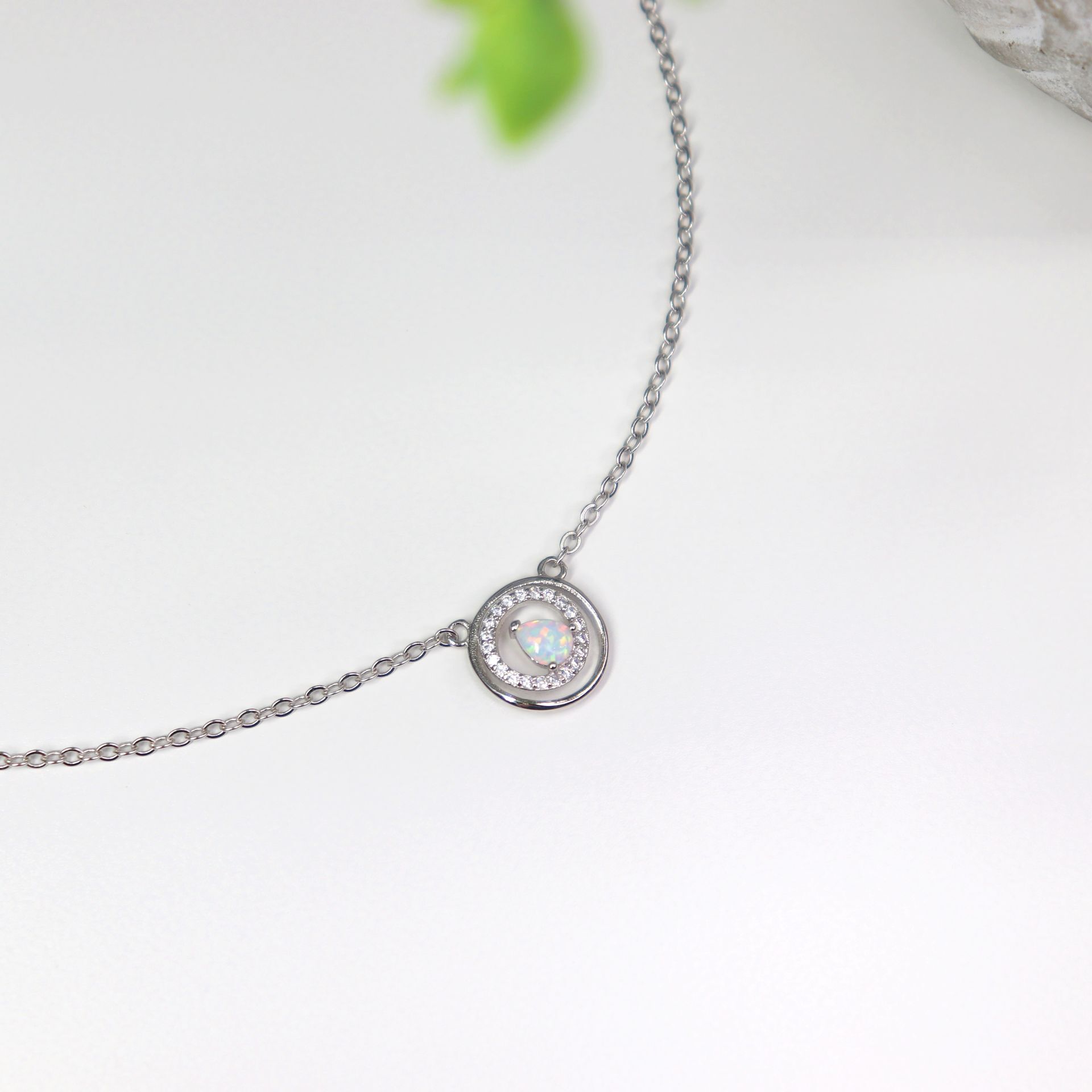 Water Drop Fire Opal Necklace