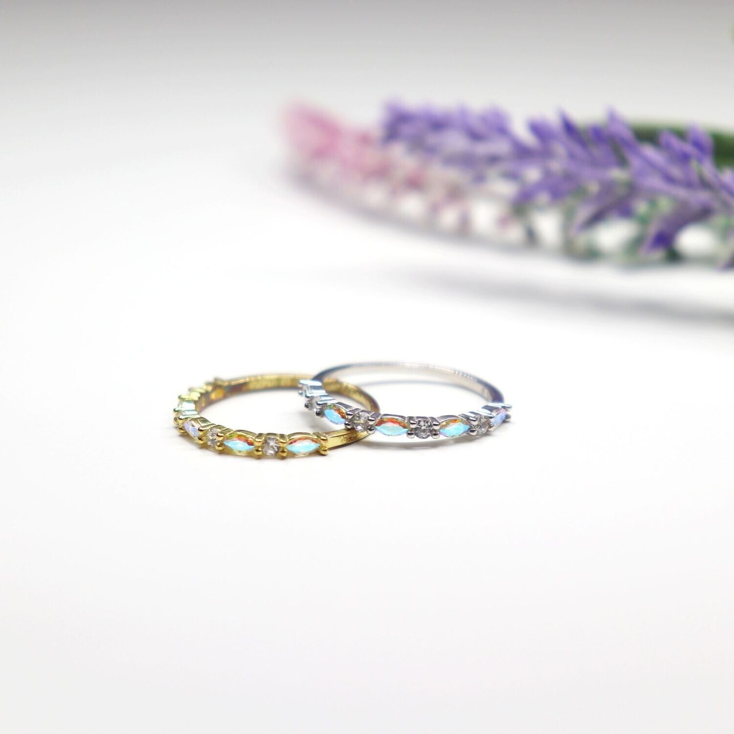 Half Eternity Frozen Ring