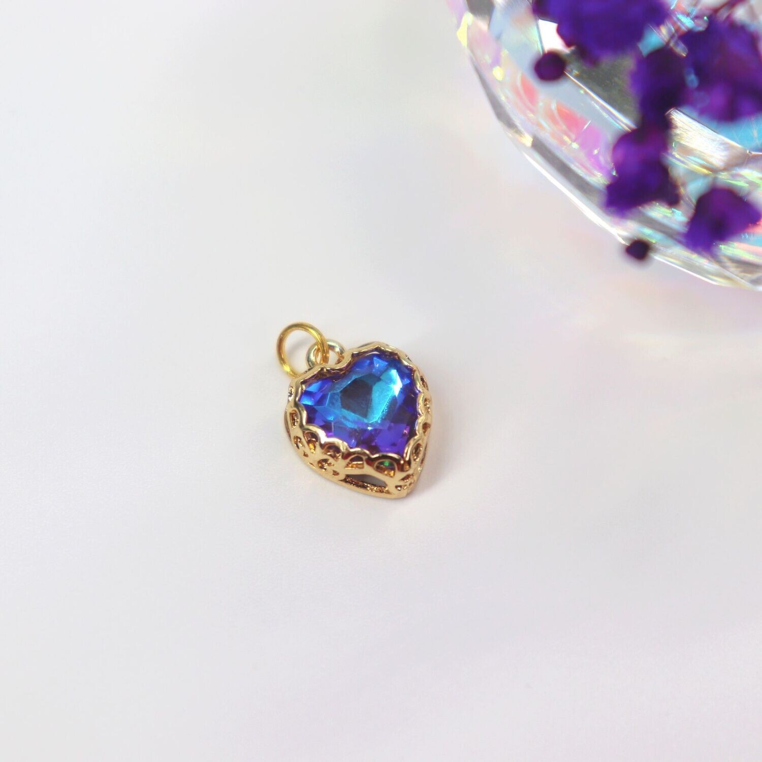 Lavender Heart Charm