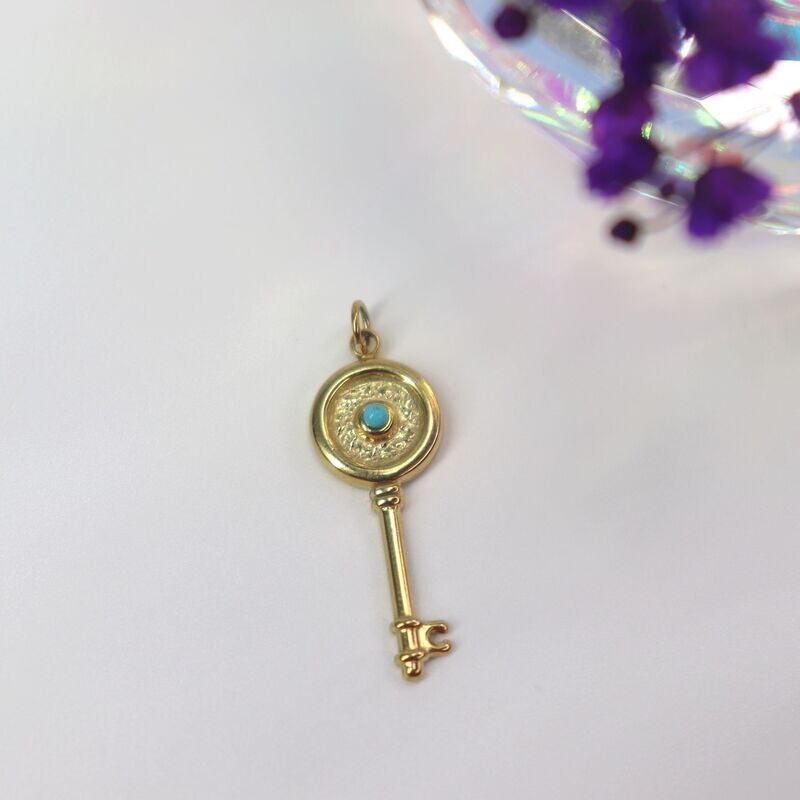 Turquoise Key To The Sea Charm