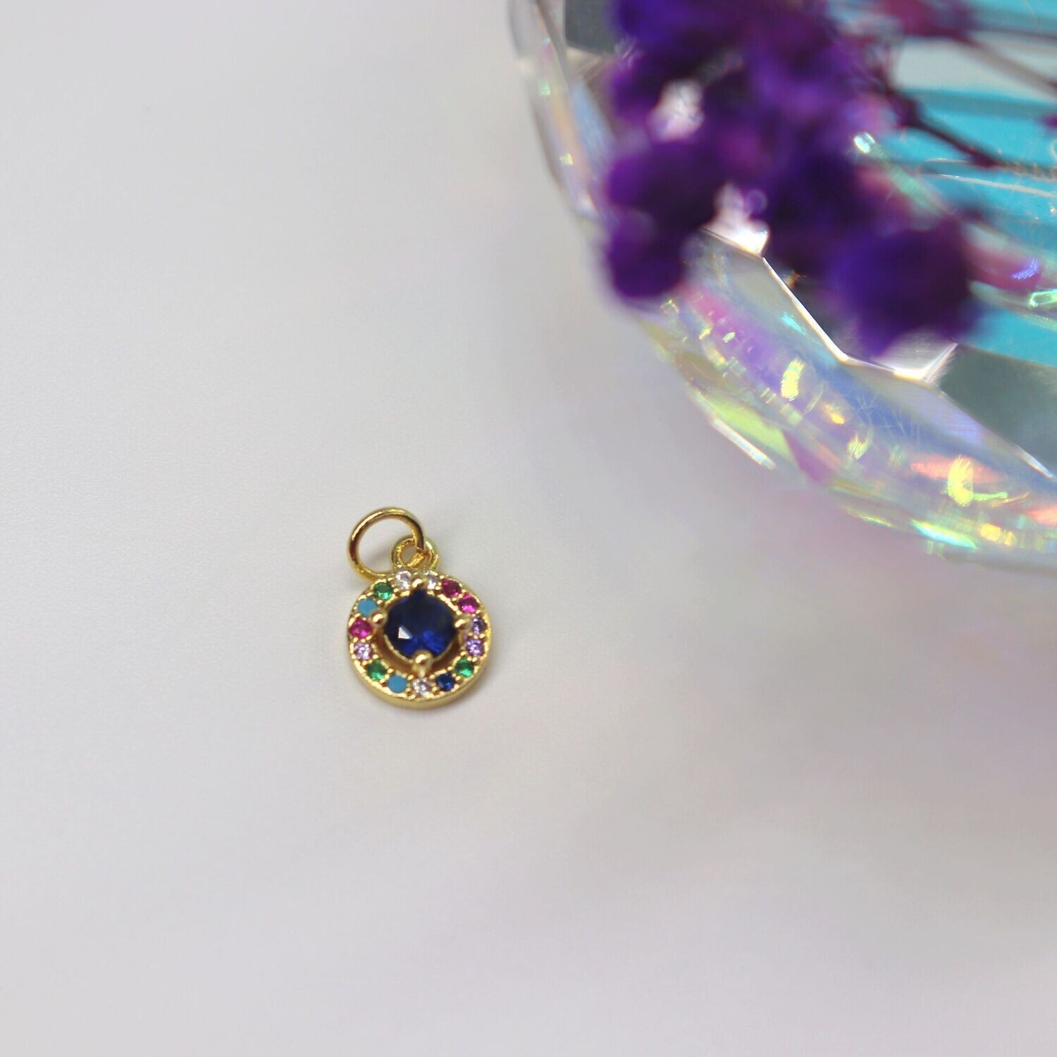 Blue Centered Round Multicolor Charm