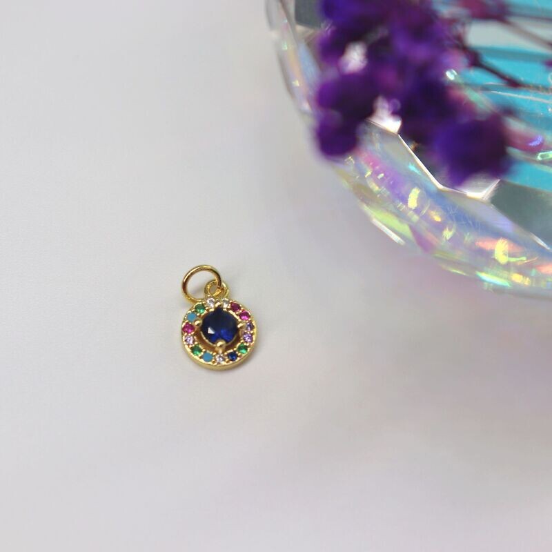 Blue Centered Round Multicolor Charm