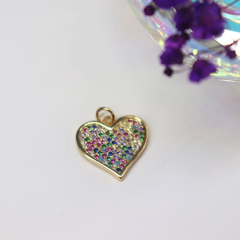 Rio Multicolor Heart Charm
