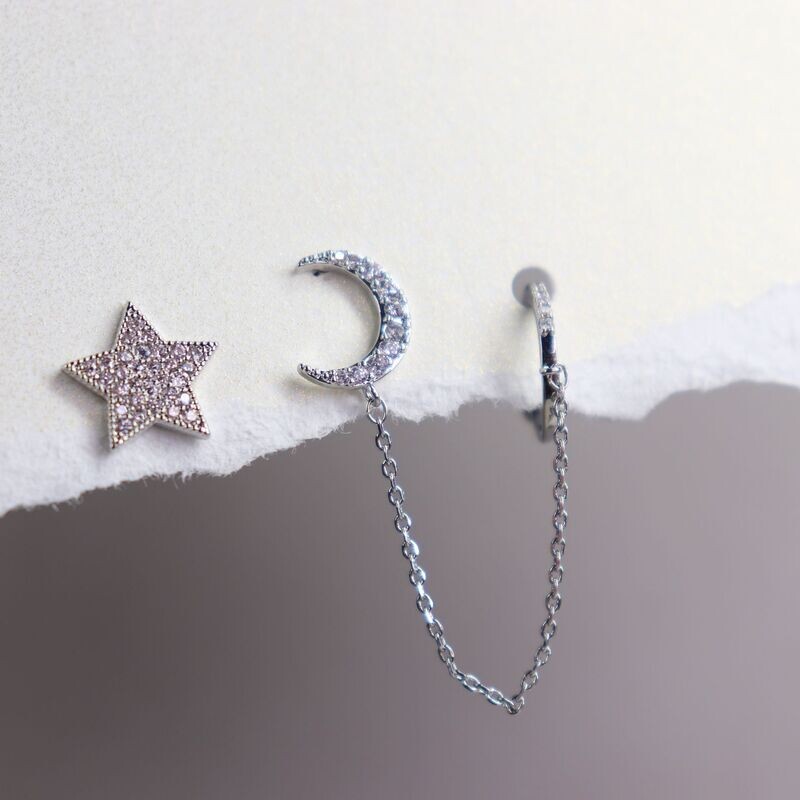 Midnight Earrings with Cuff