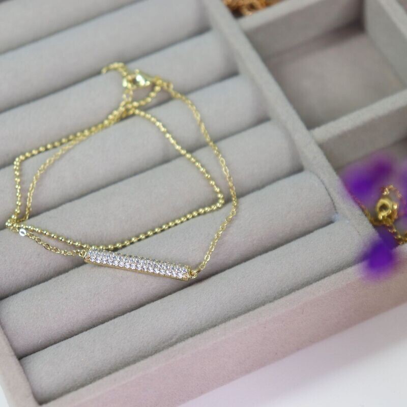 Cubic Zirconia Bar Bracelet