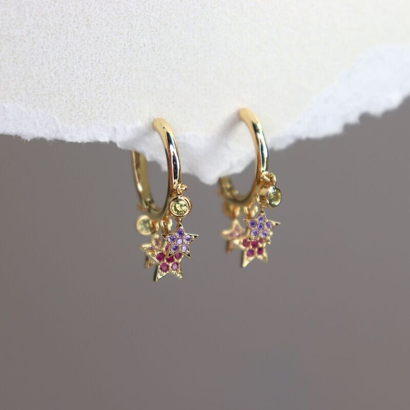 Multicolor Star Earrings