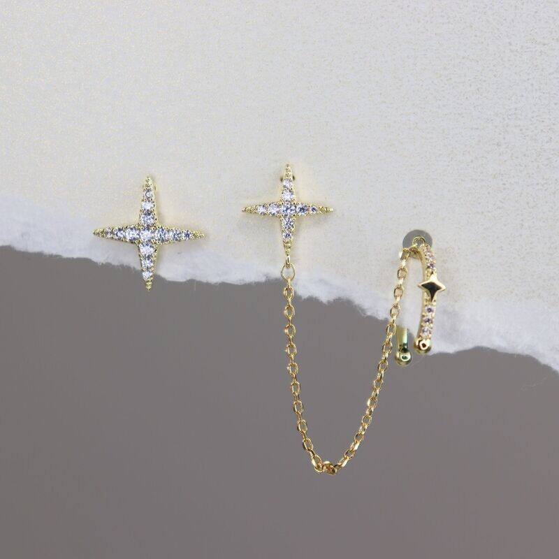 How Many Stars in the Sky Earrings with Cuff