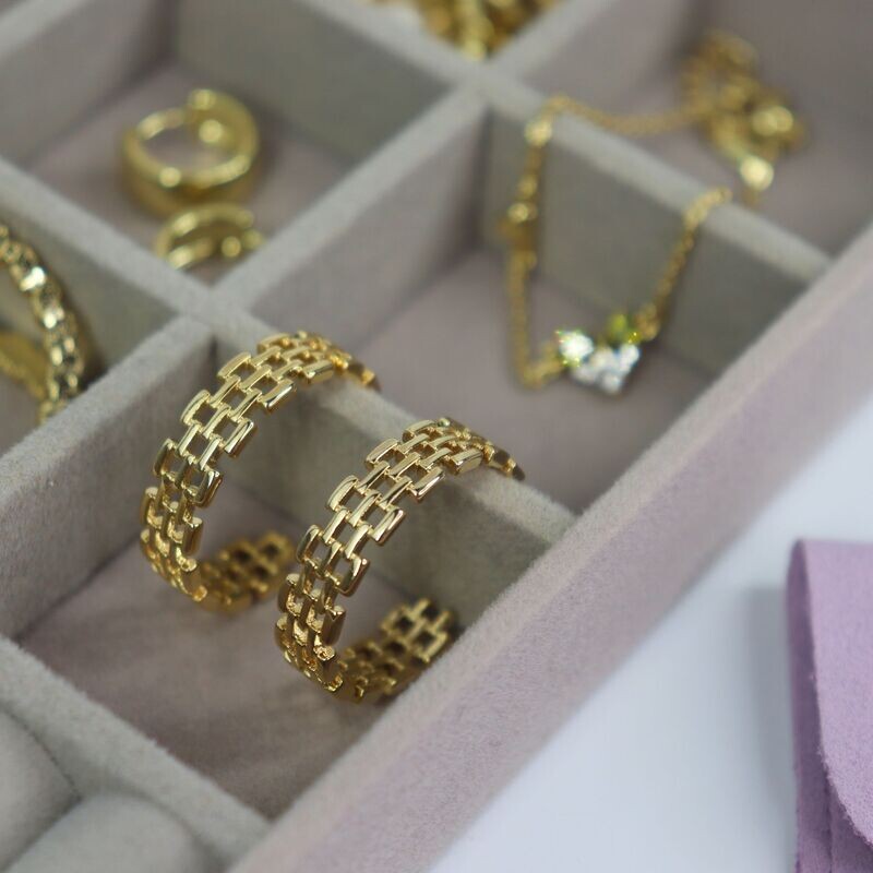 Chain Open Hoop Earrings