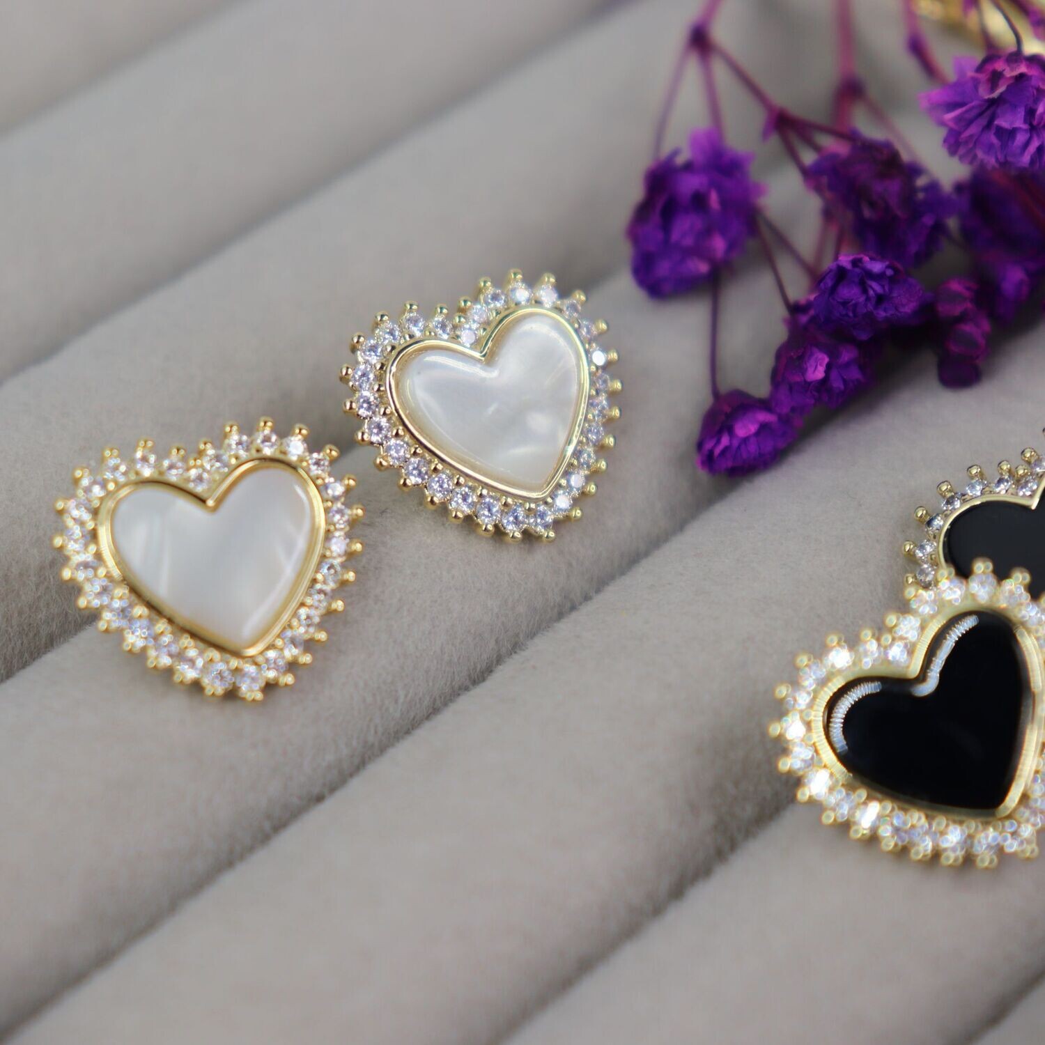 Lovely Pearl Heart Earrings
