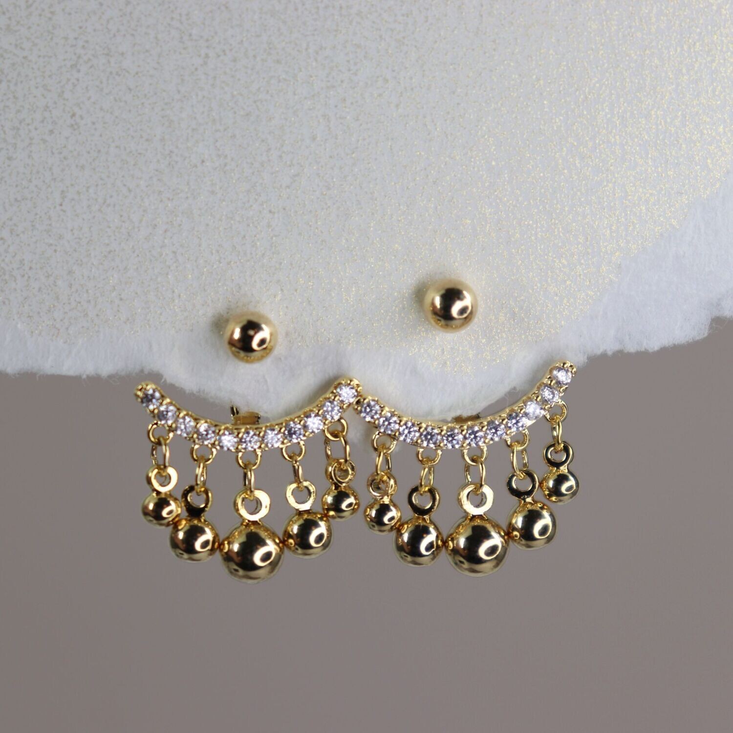 Beaded Gleam Ear Jacket Earrings