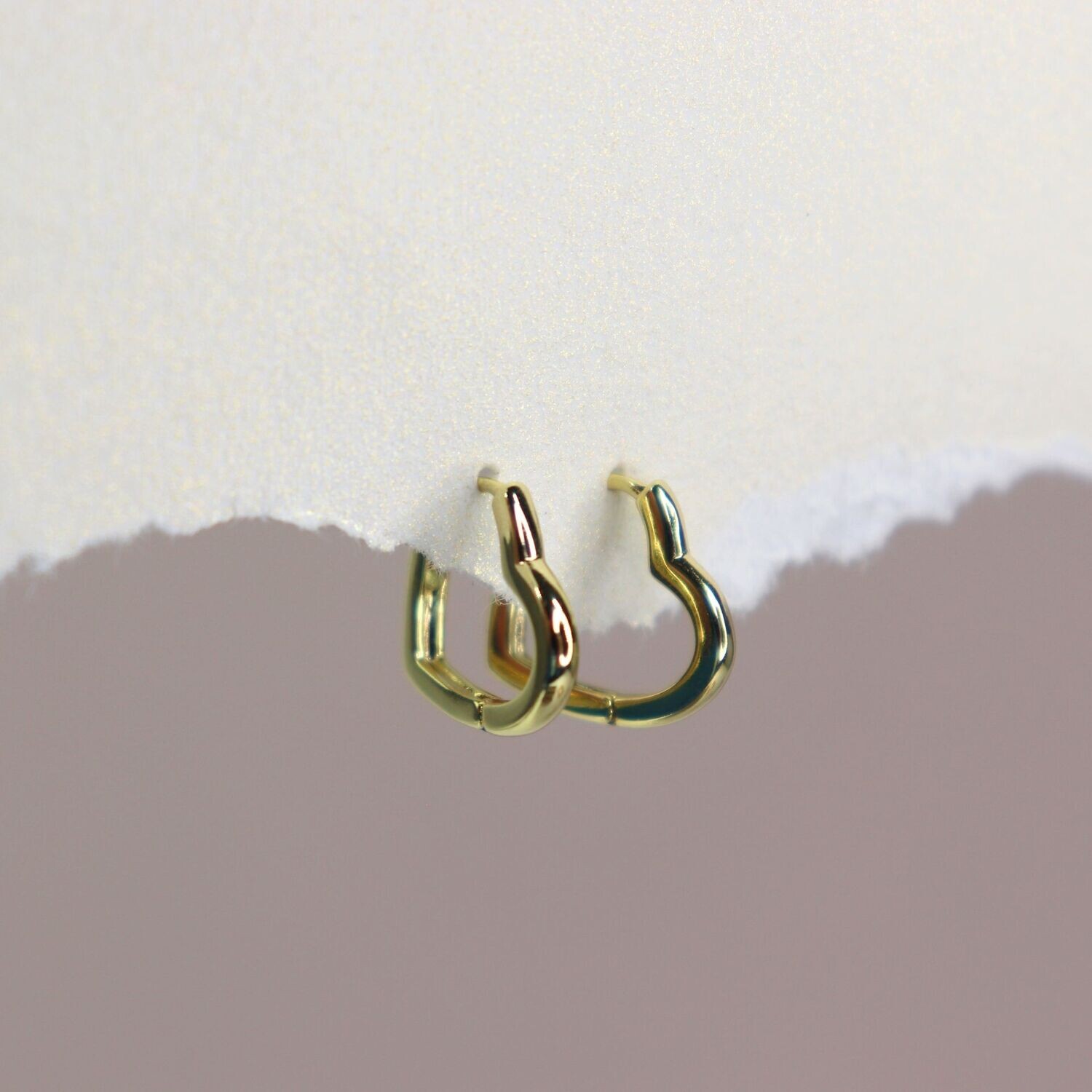 Heart Hoop Earrings 13mm