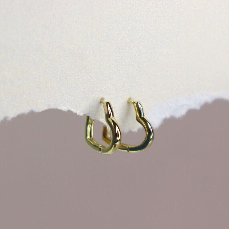 Heart Hoop Earrings 13mm