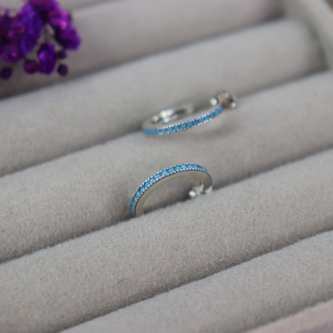 Simple But Not Simple Turquoise Hoop Earrings