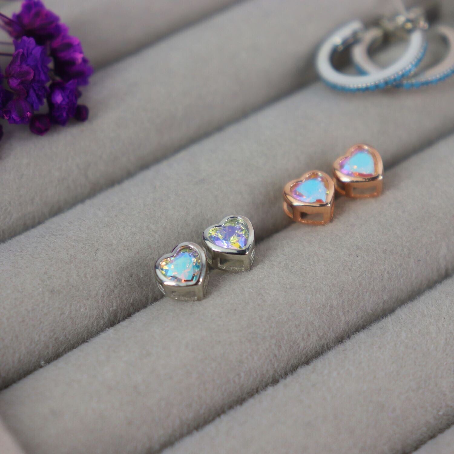 Heart Aura Diamond Earrings