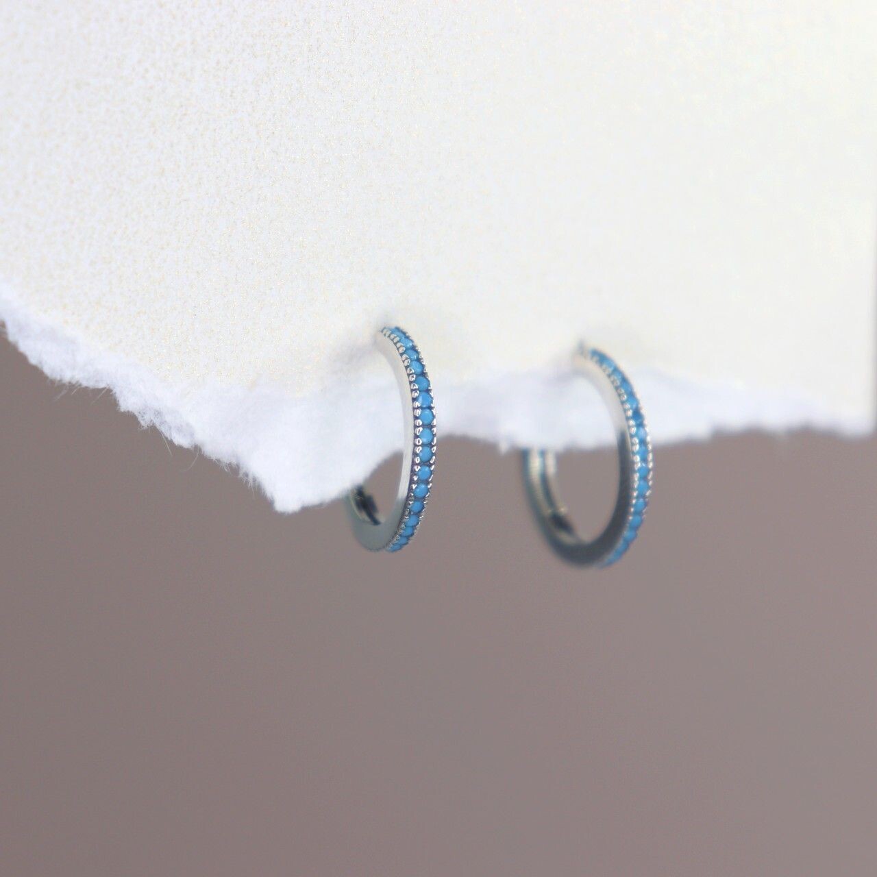 Simple But Not Simple Turquoise Hoop Earrings