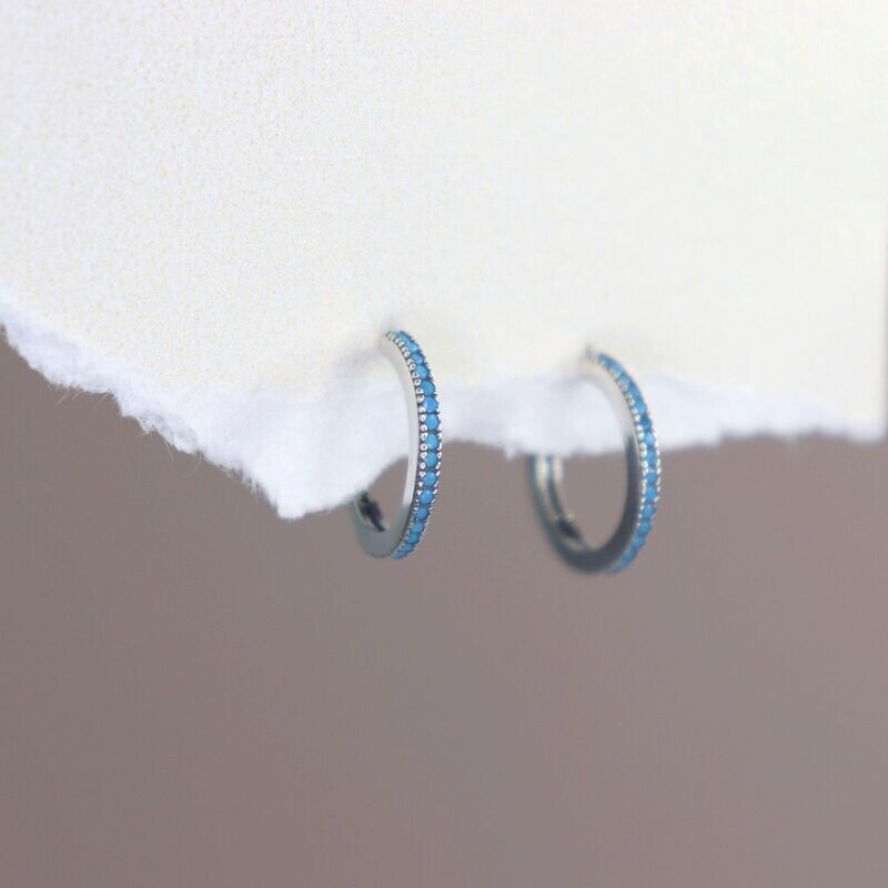 Simple But Not Simple Turquoise Hoop Earrings