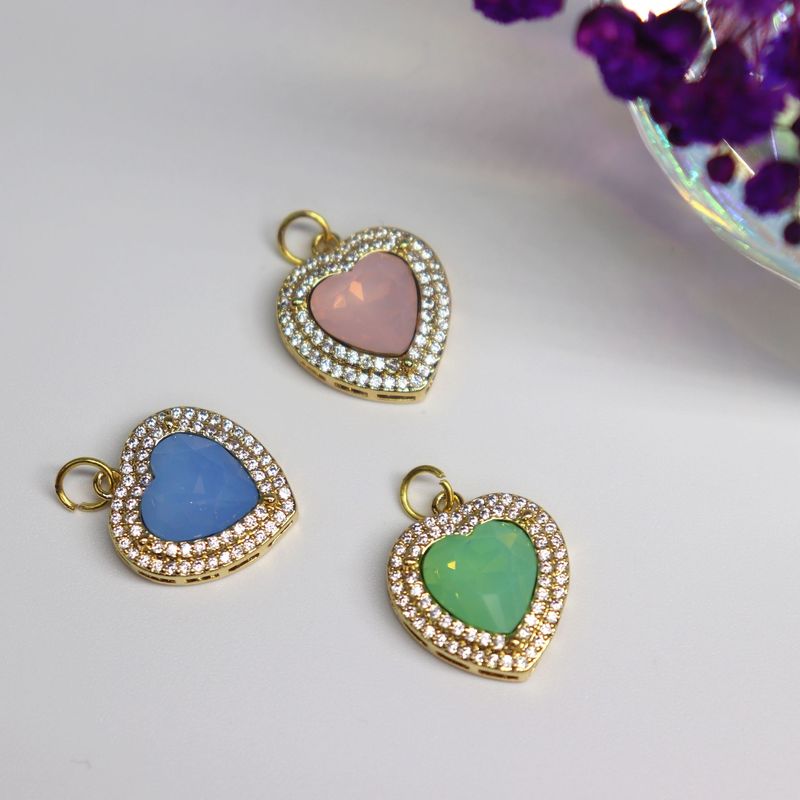 Big Zircon Heart Charm