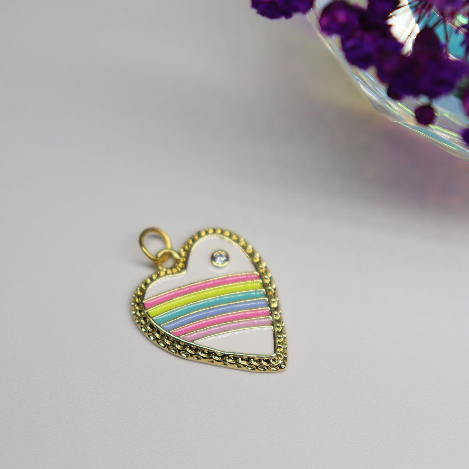 Rainbow Heart Charm