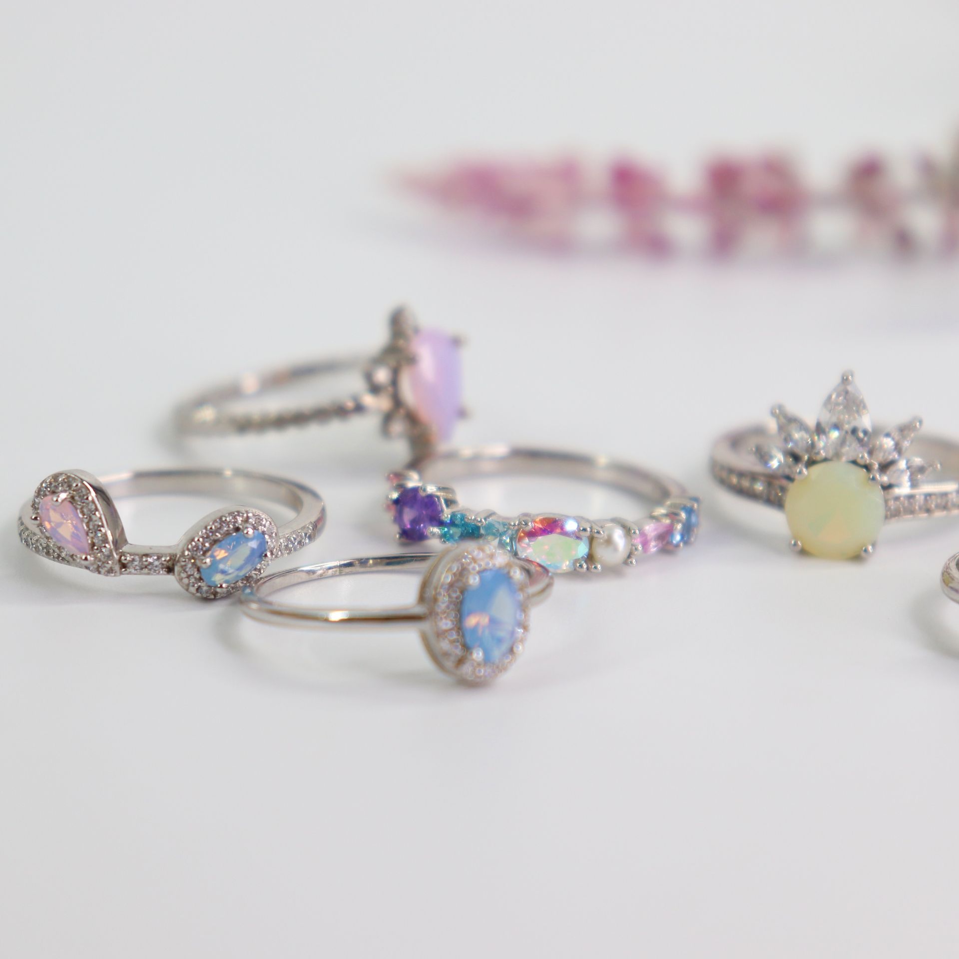 Multi-gemstone Crystal Ring