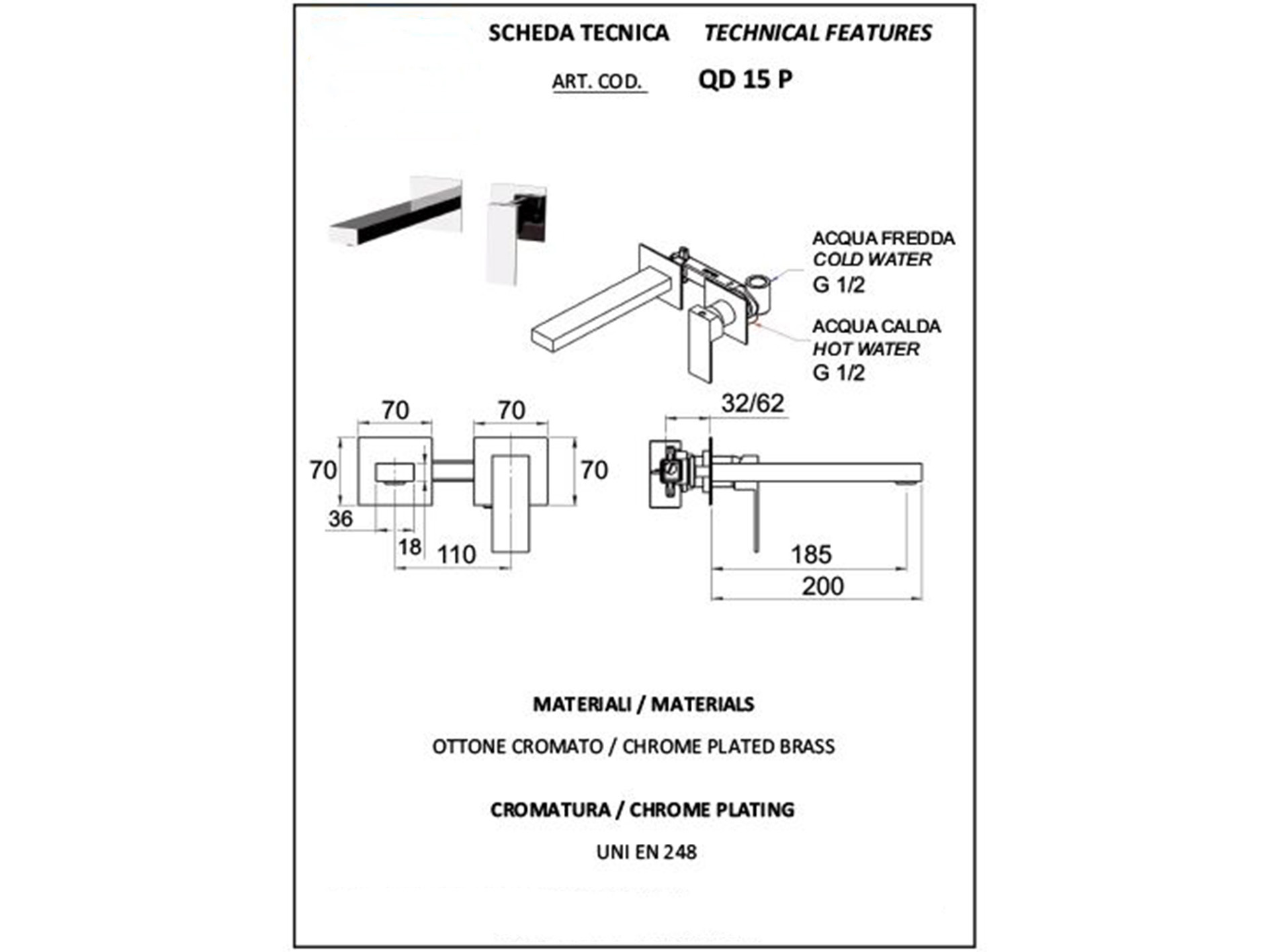 Miscelatore monocomando per lavabo