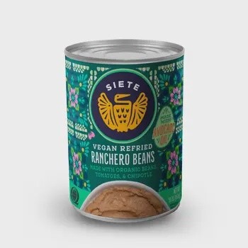 Refried Ranchero Beans - Siete Foods  16oz- Canned