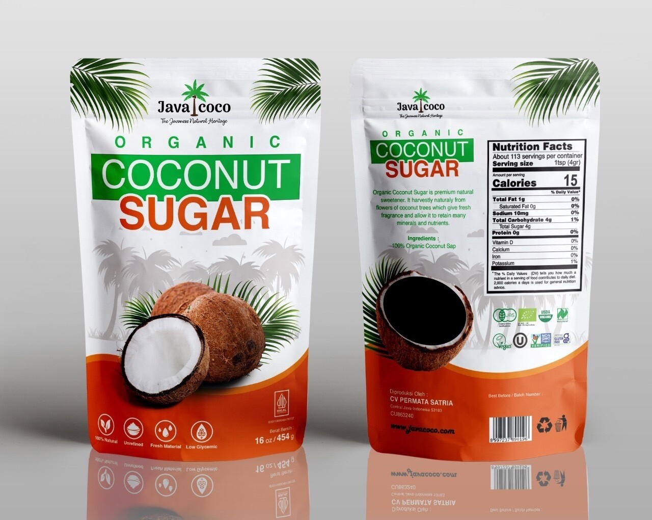 Coconut Sugar - 16 oz - Java Coco