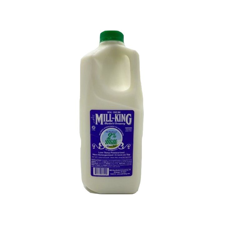 2% Milk - Mill King, Size: 1/2 gallon