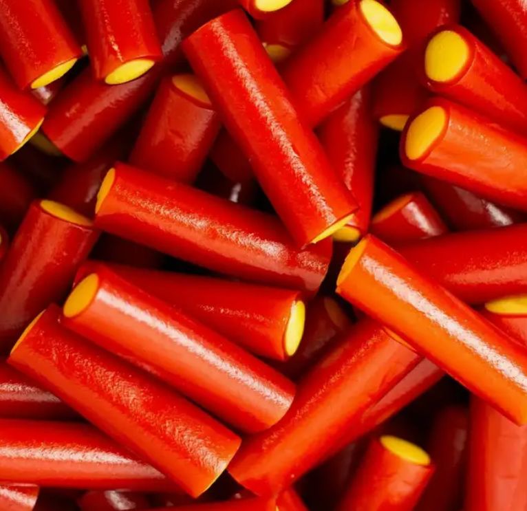 Toms Lemon Rhubarb Red Licorice Logs  - 11 oz