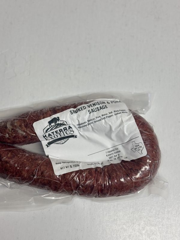 Smoked Venison &amp; Pork Sausage - PER POUND - Katerra Exotics