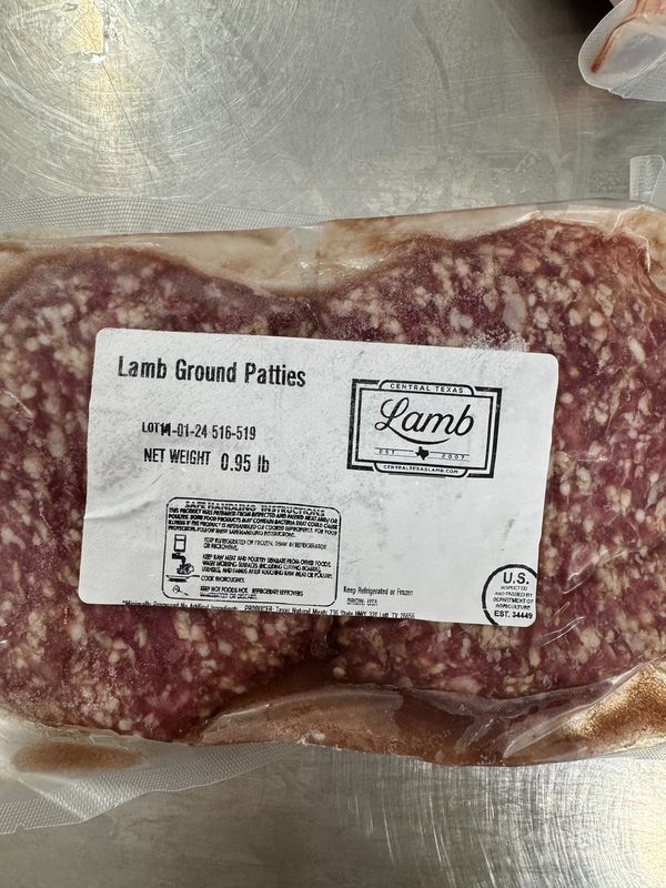 Lamb Ground Patties - PER POUND - Central Texas lamb