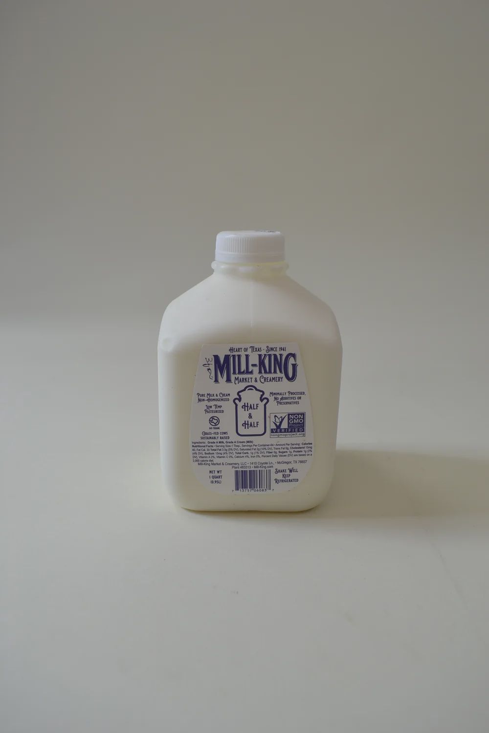 Half &amp; Half Cream  - Mill King, Size: Quart