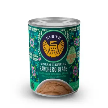 Refried Ranchero Beans - Siete Foods  16oz- Canned